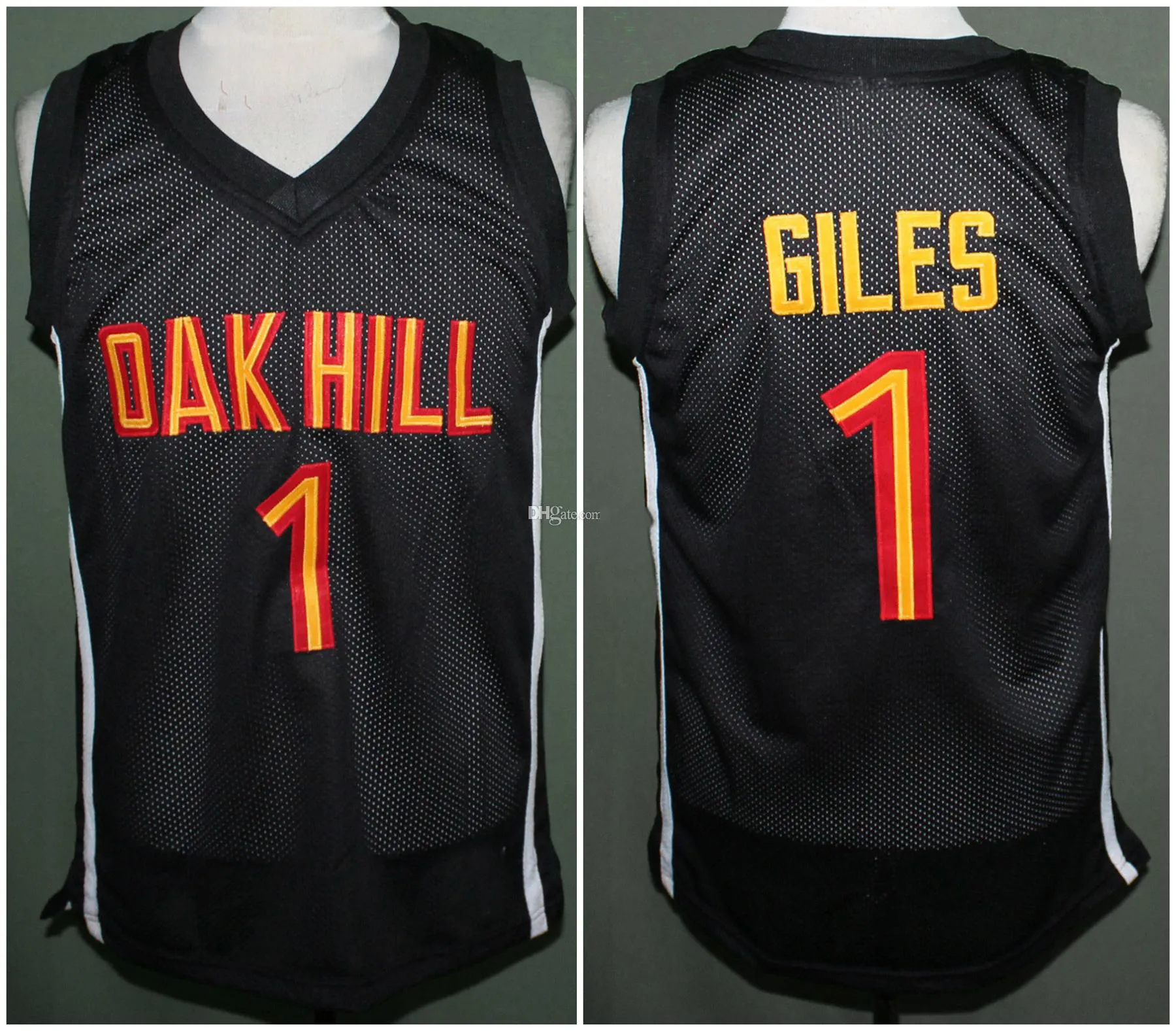 # 1 Harry Giles Oak Hill High School Retro Basketball Jersey Mens Cousu Numéro Personnalisé Nom Maillots