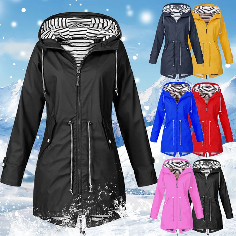Veste d'extérieur imperméable pour femme, manteau à fermeture éclair, pour randonnée, escalade, cyclisme, vêtements de Sport, automne-hiver 2019
