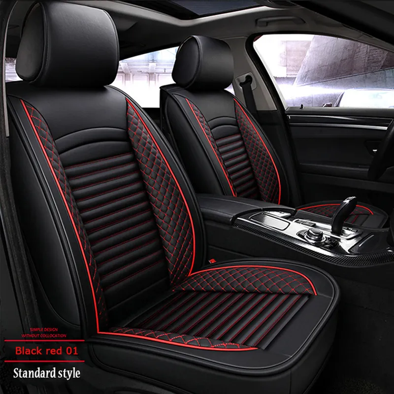 Universal Cuero PU Negra Ajuste cubiertas de asiento de coche asiento trasero dividido Airbag Sostenedor de taza 