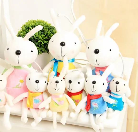 Plush Rabbit Pendant Keychains Cute Cartoon Bunny Doll Stuffed Animals ...