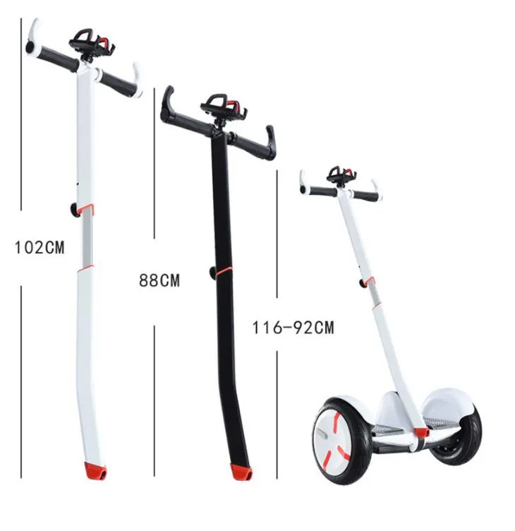 ومقود قابل للتعديل باللون الأسود الأبيض مع شريحة هاتف لـ NINEBOT MINI Pro Segway NINEBOT MINI-SCOOTER