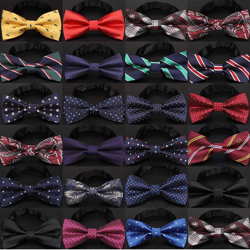 Muszka świąteczna moda męska czarny węzeł Bowtie business wedding mężczyźni formalny krawat na akcesoria