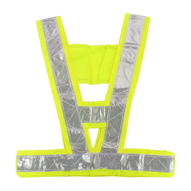 CKC 1PC Ny ankomst Neon Lime Yellow Reflective Vest V-formade kläder Hög synlighet Klassisk säkerhetsbälte Reflekterande bälte2328