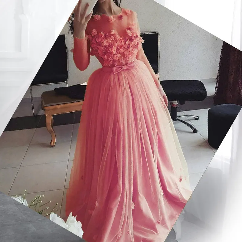 Multi Color Prom Dresses A Line Long Sleeve Lace... From Missudress,  $189.95 | DHgate.Com