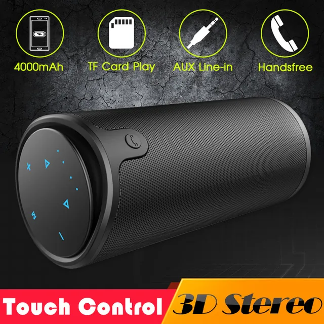 Portable Zealot S8 Kolumn Bluetooth Bass Speaker Outdoor Kraftfull Subwoofer 3D HiFi Stereo Touch Control Bike Riding Speaker med Power Bank