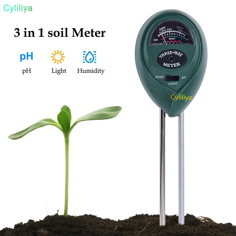 Analog jordfuktmätare för trädgårdsväxtjordhygrometer vatten pH-testverktyg utan bakgrundsbelysning Inomhus utomhus praktiskt verktyg