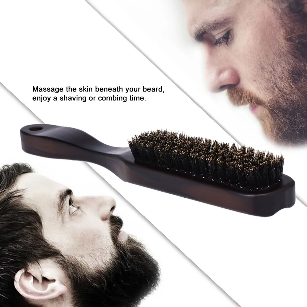 Barba pettine della spazzola uomini di legno dei capelli facciali dei baffi Pennello da barba Per Barber Salon pulizia
