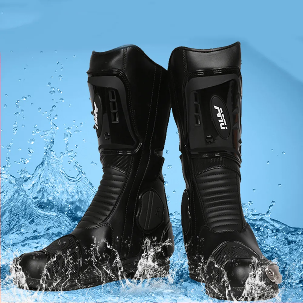 Motorcycle Boots Microfiber Leather Motocross Boots Men Waterproof