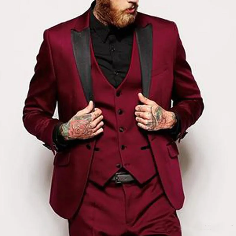Dark Burgundy Trim Fit Mens Formal Blazer One Button Black Shawl Lapel Suit  Separates Only Jacket With Free Fee Bow Tie From Women_fashion, $78.8 |  DHgate.Com
