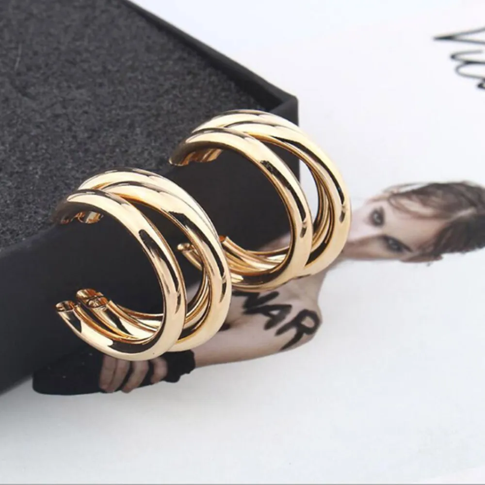 Trendy mode metalen elegante hoepel oorbel vrouw 2020 nieuwe vintage goud zilver goedkope Koreaanse verklaring oorbellen accessoires Brincos