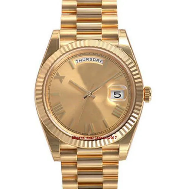 High Quality Wristwatches With Original Box Casual Modern Men's Watches Day Date 228238 President 40mm Yellow Gold Champagne Roman Dial Watc