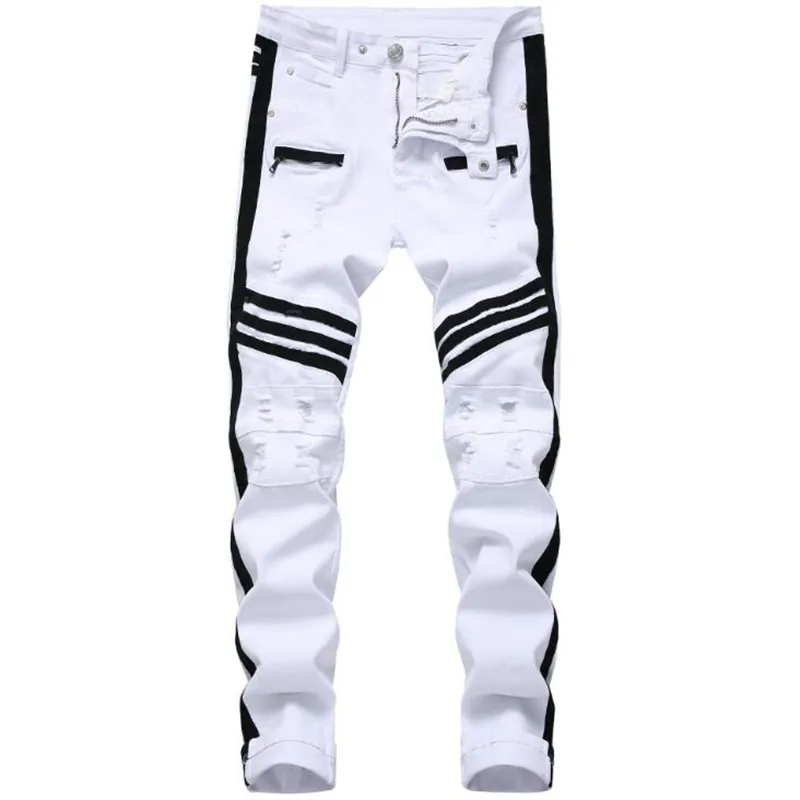 Pantalones rotos de Jeans para Hombre en color blanco | FASHIOLA.mx