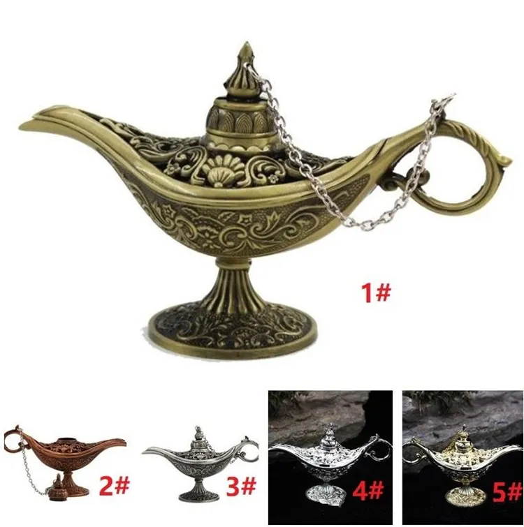 ERMAKOVA 12cm(4.7)Classic Rare Hollow Legend Aladdin Magic Genie Lamps  Incense Burners Retro Wishing Oil Lamp Home Decor Gift - AliExpress