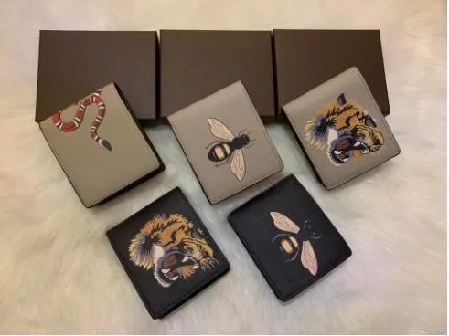 Dise adores Para Hombre Animal Cartera Corta Cuero Serpiente Negra