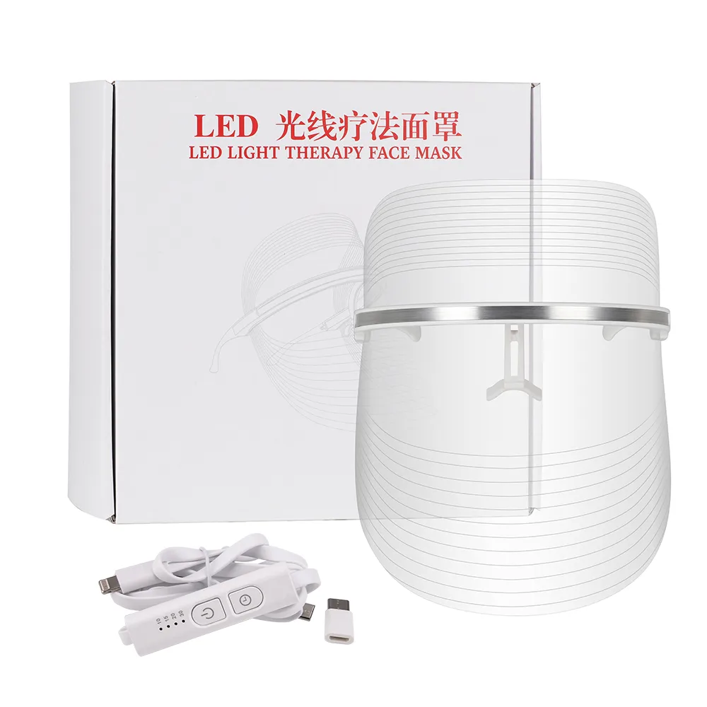 3 kolory LED Light Therapy Maska Anti-Aging Anti Brinkle Beatuy Narzędzia Facial Spa Instrument Urządzenie kosmetyczne Dokręcić