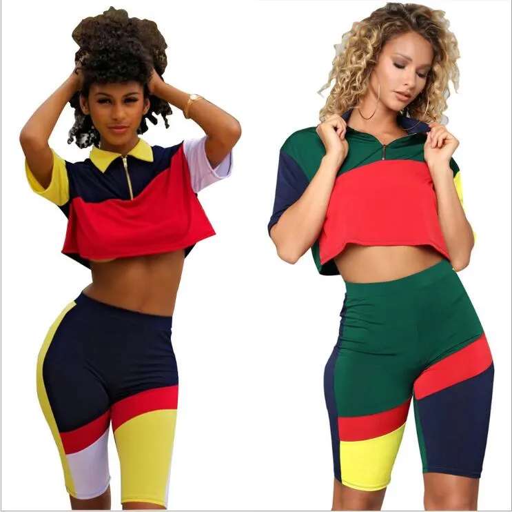 Summer Sportswear Set For Women Slim Fit Two Piece Tracksuit With