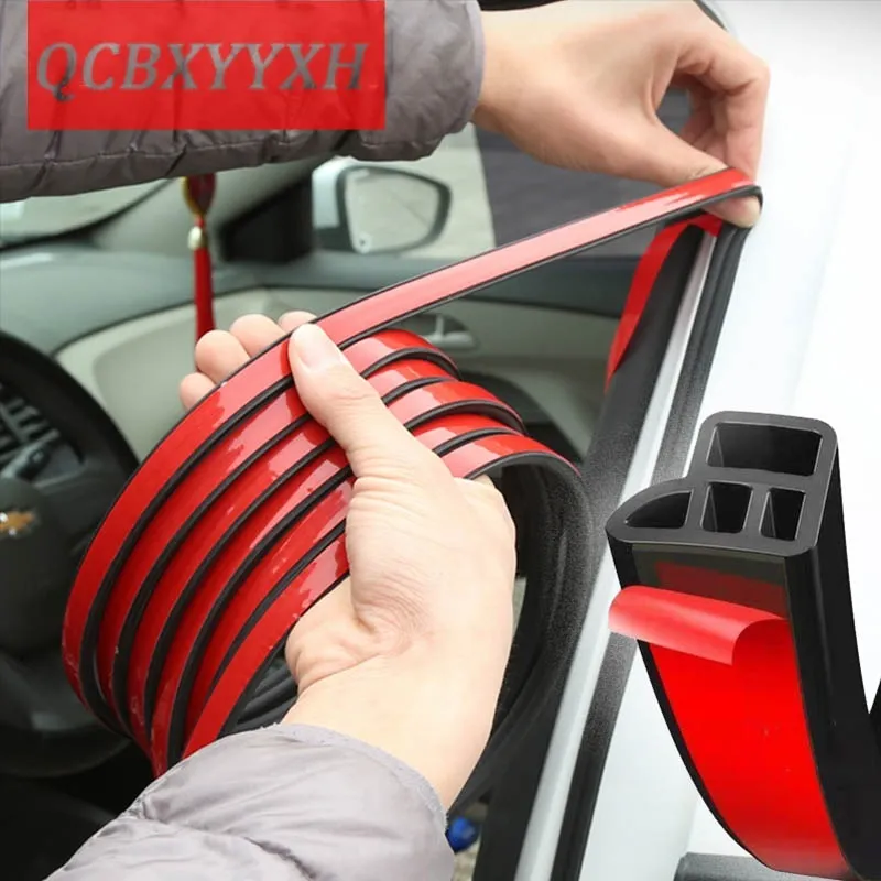 Car Door Rubber Seal Strips Auto Double Layer Sealing Stickers For Door Trunk Sound Insulation Weatherstrip Interior Accessories