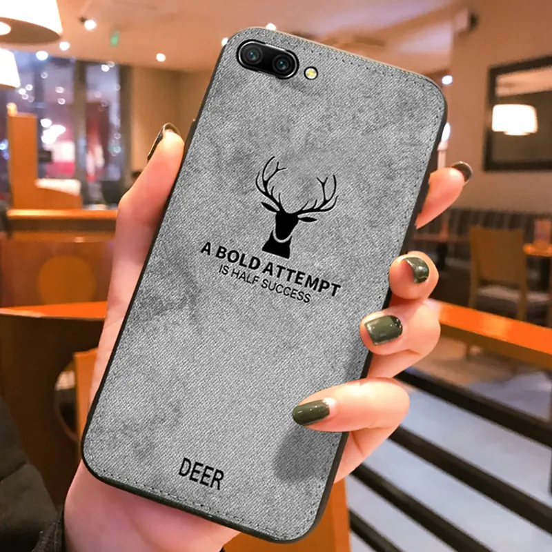 DEER TELEFON CASE DLA HUAWEI P30 PRO P20 Lite Mate 20 Pro Tkaniny Pokrywa tekstury dla Honor V20 View 20 10 Lite 8x Max