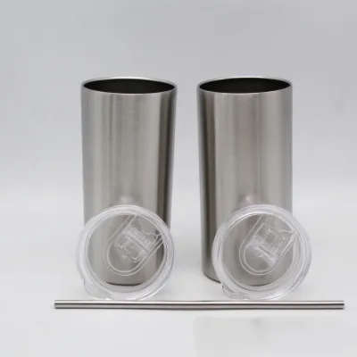 15oz Skinny Straight Tumbler Stainless Steel Tumbler Double Wall Vacuum Insulated Classic Slim Tumbler Portable Travel Mug