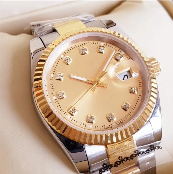 2020 New Arrival 36mm 41mm Lovers Watches Diamond Mens Women Gold Face Automatic Wristwatches Designer Ladies Watch