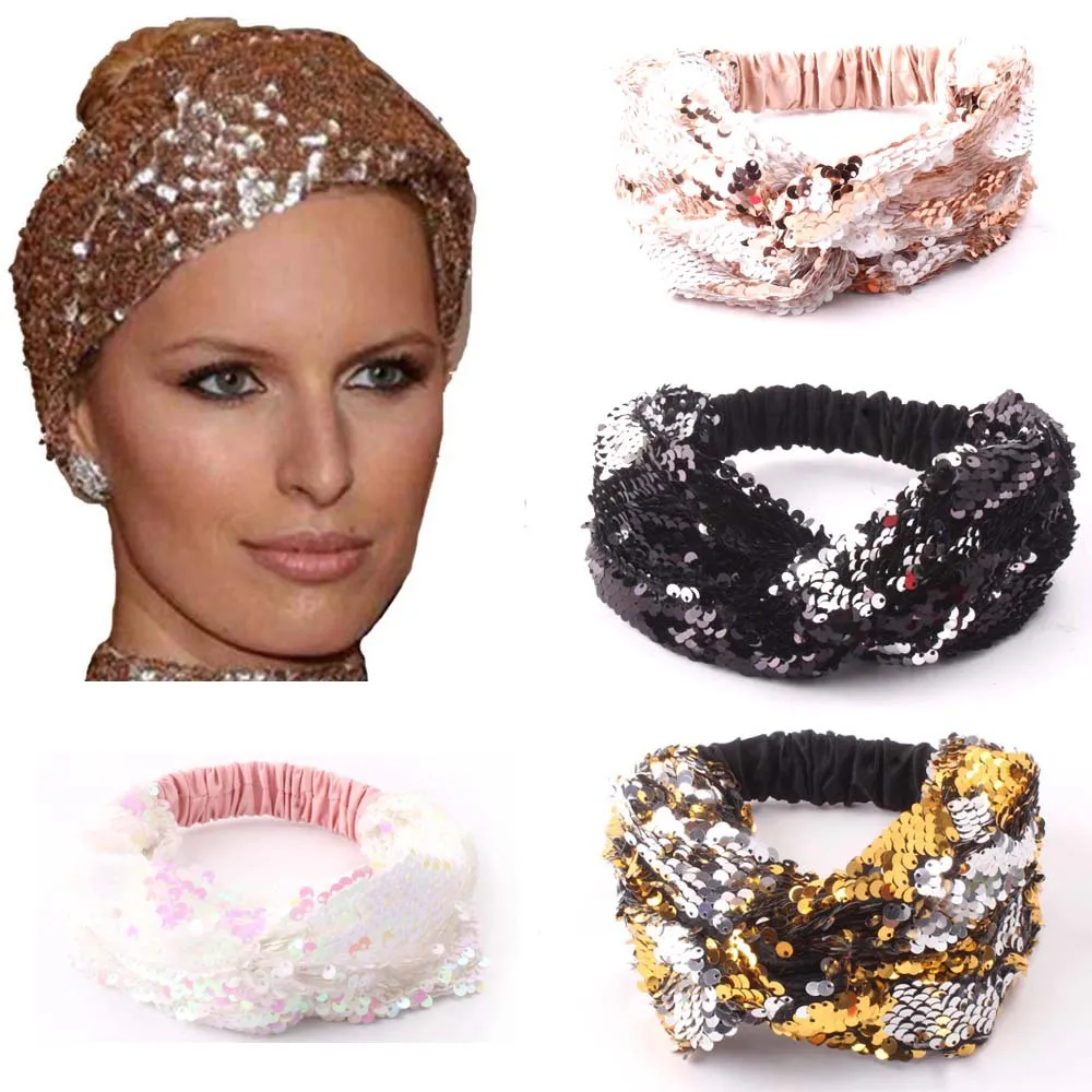 Reggiseno Balconcino Fascia Per Capelli Glamour Con Paillettes, Elasticizzata, Larga 3 Cm: Perfetta Per Feste, Compleanni E Serate Speciali Ficus Elastica - Foto 2