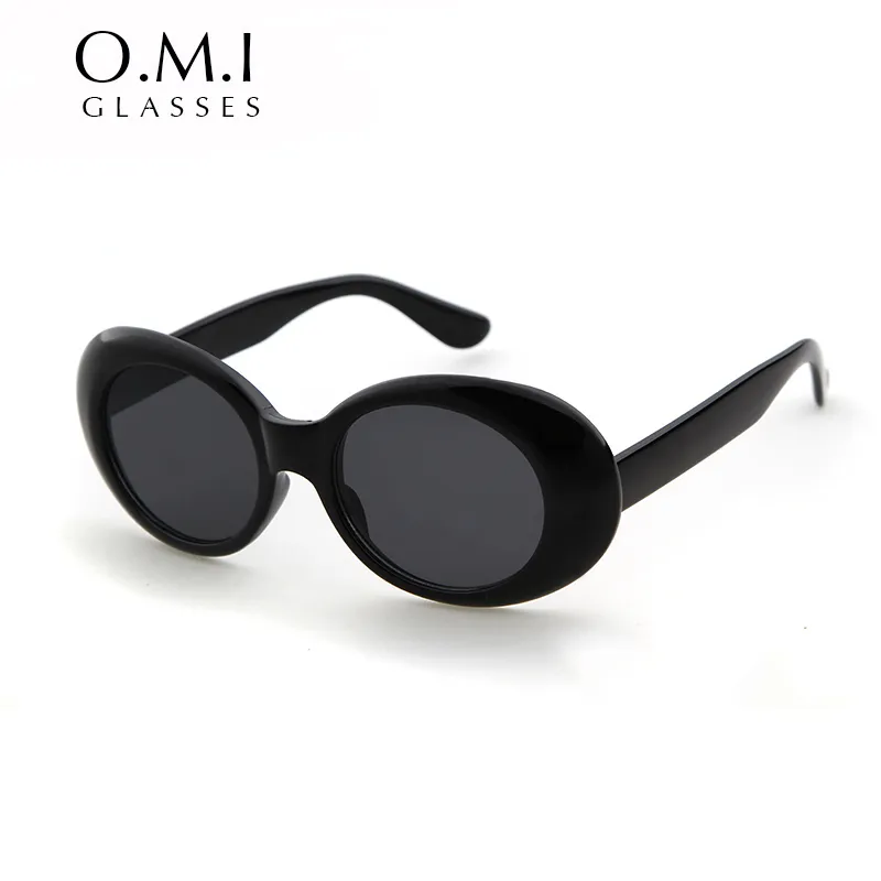 Wholesale NIRVANA Kurt Cobain Glasses Classic Vintage Black Oval Alien Black Out Shades For Punk