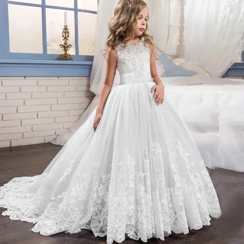 Affordable Lace Crystal Flower Girl Dress For Weddings, Communion, And  Pageants Spaghetti Ball Gown Tulle Little Girl G Own F3215 From Chic_cheap,  $63.3 | DHgate.Com