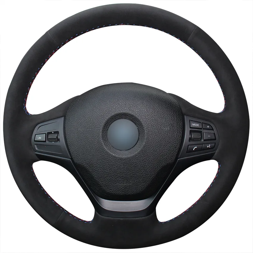 DHgate DIY Black Suede Steering Wheel Cover for BMW F30 316i 320i 328i 2024 Automobiles Motorcycles