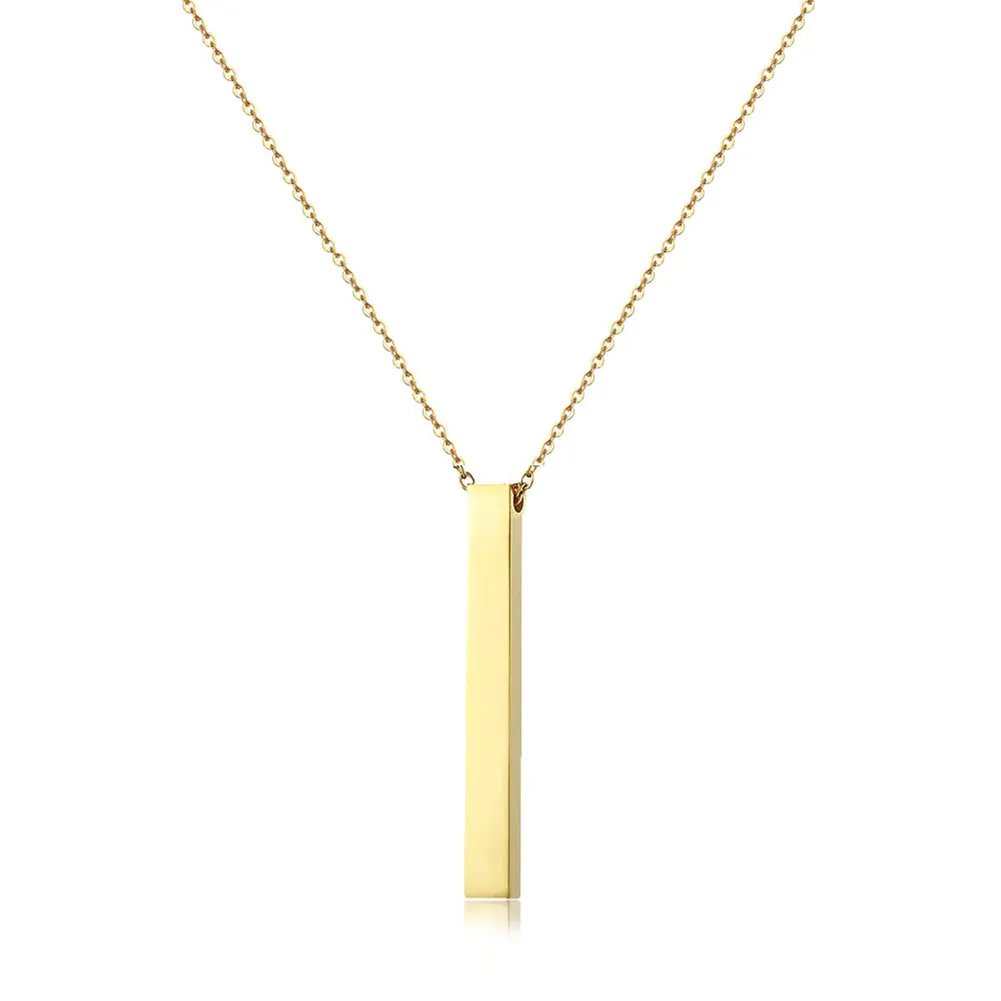 Nieuwe mode minimalistische sieraden roestvrijstalen dunne ketting rechthoekige bar hanger ketting voor vrouw stick to ketting valentijnsdag cadeau