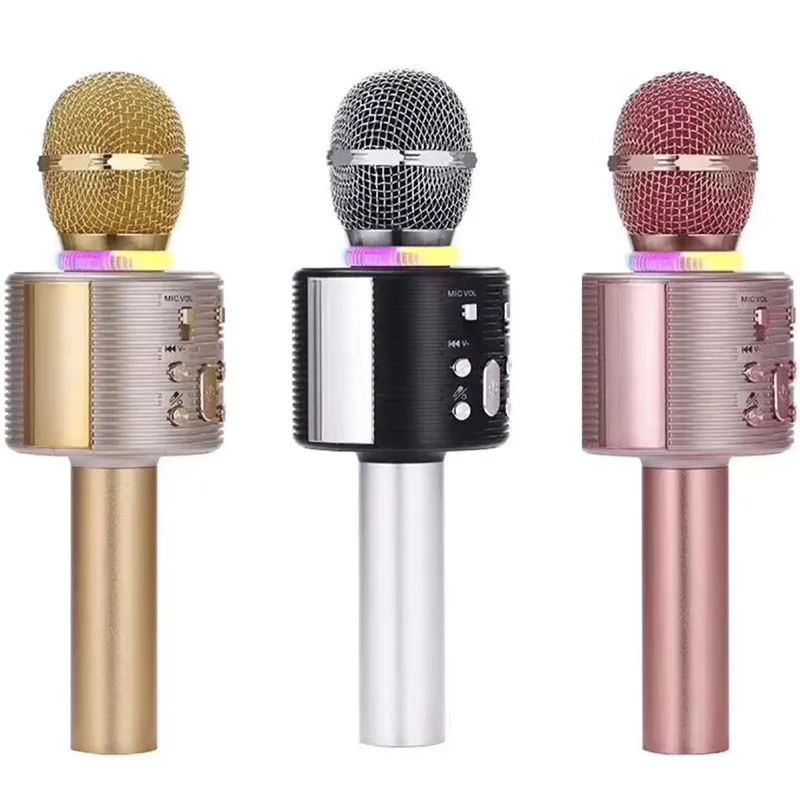 V6 Professionele Bluetooth Draadloze Microfoon Luidspreker Handheld Microfoon Karaoke Mic Music Player Singing Recorder KTV Microfoon