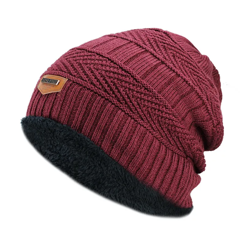 Moda- Knit Hat Inverno Cap Mulheres Homem de malha Cap Balaclava Skullies Moda Quente malha Beanie Meninos Thicken Hedging Cap Freeshipping