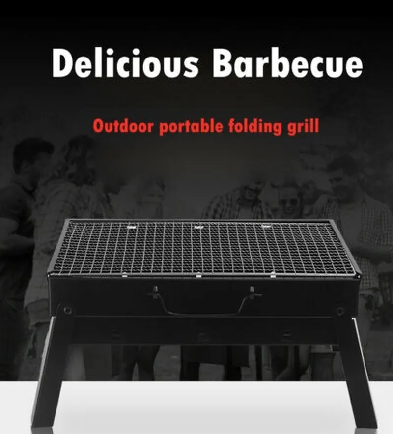 2020 Ny liten grillkamin Charcoal BBQ Grill Patio Camping Picnic Burner Foldbar