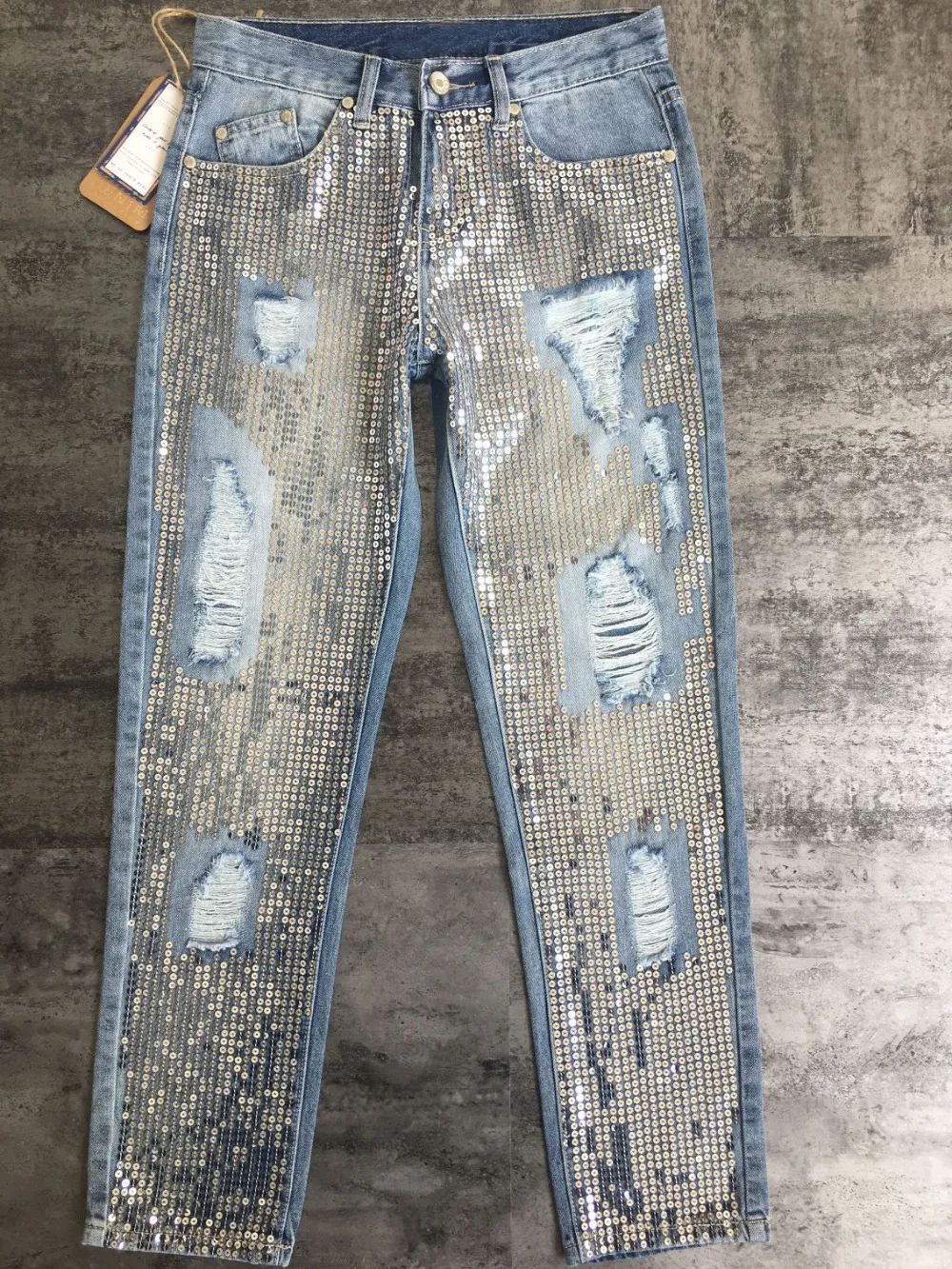 Plus size sequin jeans hot sale