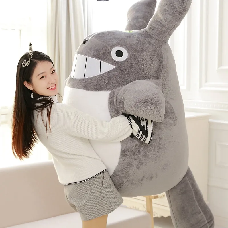 Kawaii Yumuşak Jumbo Totoro Peluş Oyuncak Dev Anime Totoro Bebek Oyuncakları Karikatür Dolması Yastık Çocuklar için arkadaş Hediye DY50595