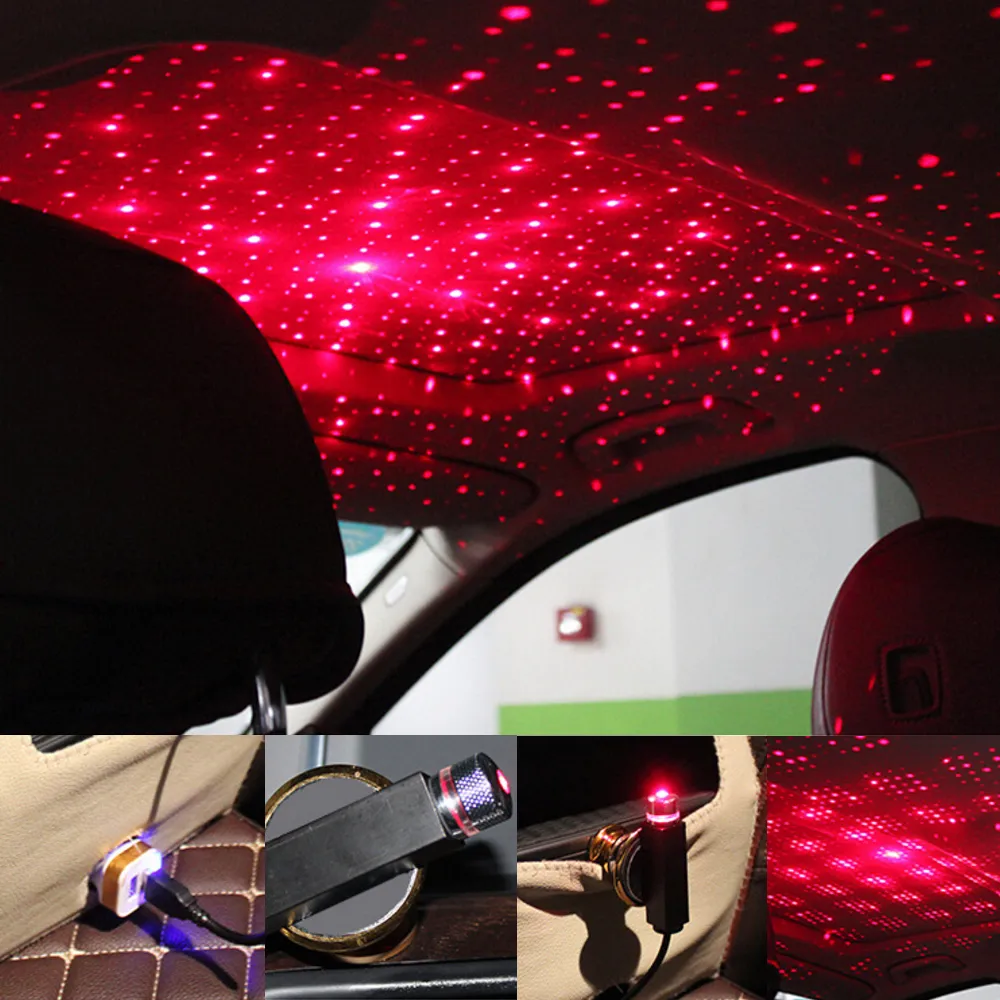 Mini LED Auto Dach Stern Nacht Umgebungslicht Projektor USB Nachtlicht Innen  Umgebungsatmosphäre Galaxy Lampe Dekoration Beleuchtung Rot Blau Von  Senden, 2,71 €