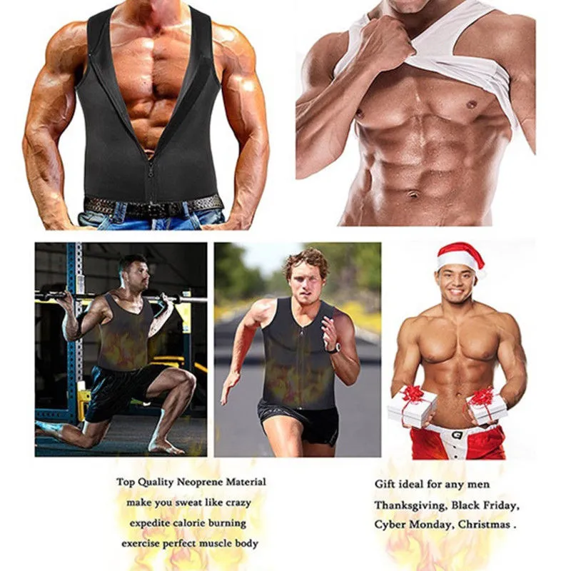 2023 New Men Neoprene Gym Sauna Sweat Compression Shirt Body Shaper S-5XL  Slimming Workout Waist Trainer Tank Top Shapewear Vest