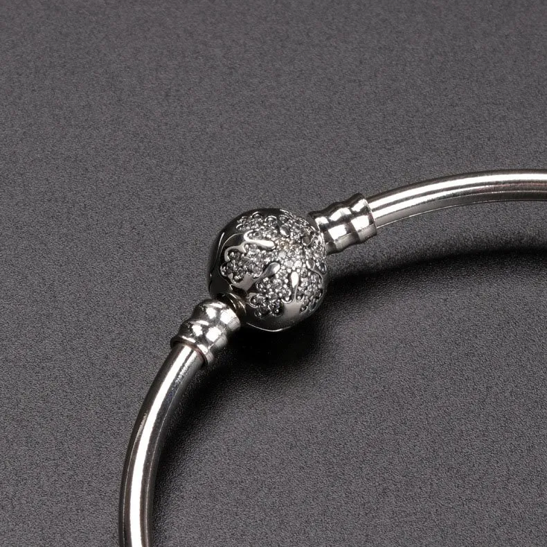 Vente en gros - bracelet à tête sphérique bijoux de créateur de luxe avec boîte d'origine pour Pandora 925 bracelet en argent sterling CZ diamant pour femme