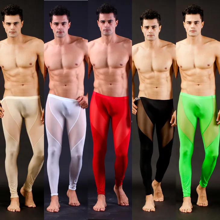 Men Sleep Lounge Sexy Mesh Pants For Men Solid Mens Bottoms Sheer