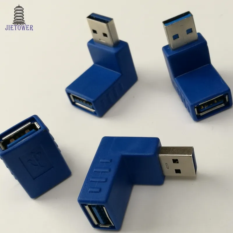 USB 3.0 A mâle / femelle à une adaptateur femelle USB3.0 am à connecteur de coupleur AF Convertisseur d'extension pour ordinateur portable PC Bleu