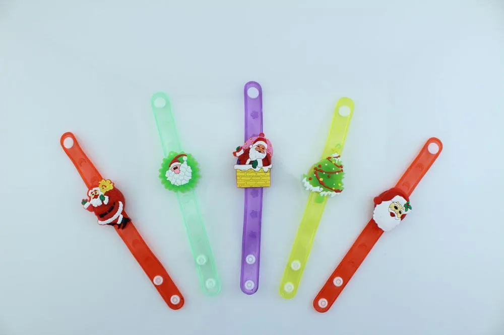 Christmas bracelet Santa Claus snowman flash glow wrist band 20g Led Rave Toy