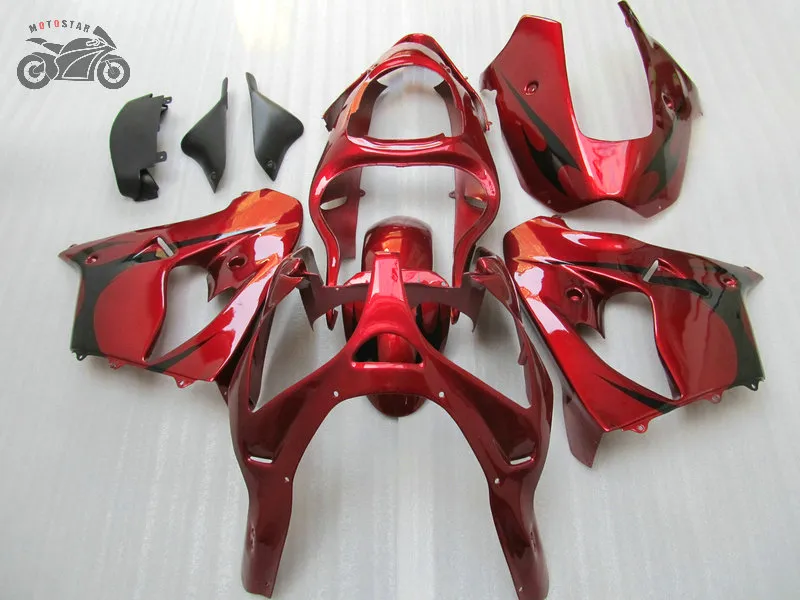 Brand New Chinês Kits de Feira para Kawasaki Ninja 2000 2001 ZX9R ZX-9R 00 01 ZX 9R Red Black Body Reparação de feiras de reparação de peças de motocicleta