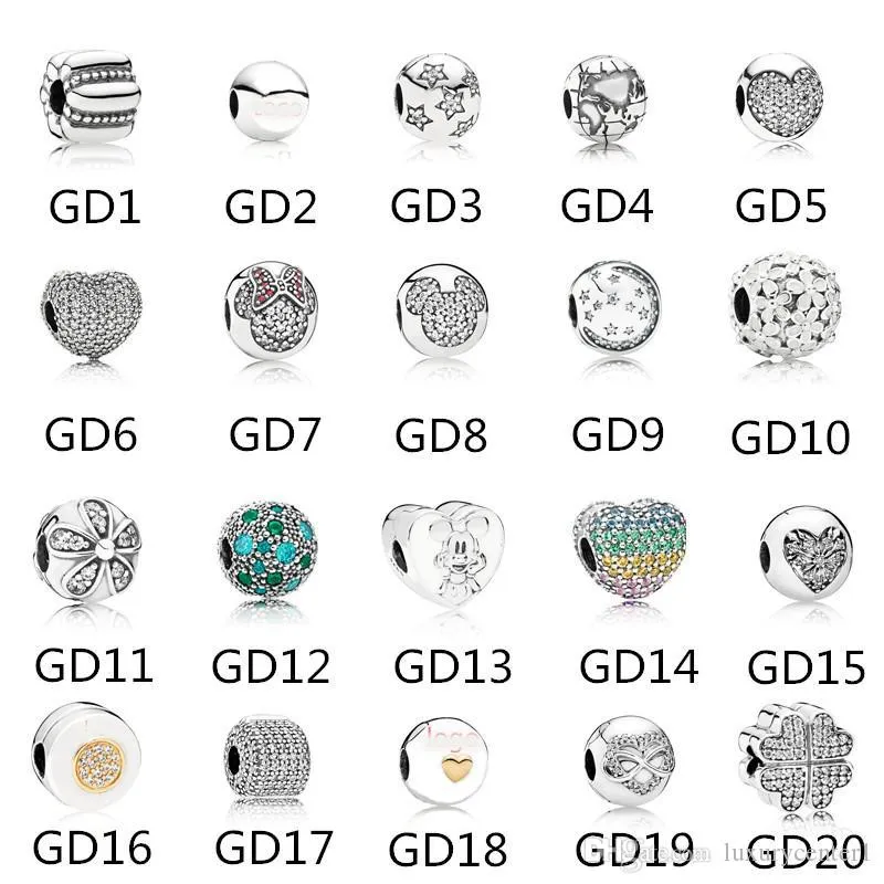 2020authentic S925 Sterling Silver Positioning Koraliki Pasuje Pandora Bransoletka Miłość Charms Dla Europejskiej Wąż Łańcuch Naszyjnik Moda DIY Biżuteria