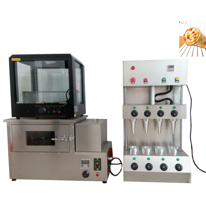 Pizza Cone Equipment Commercial Industrial Pizza Cone Maker and Electric Pizza Oven Machine with Display Cabinet