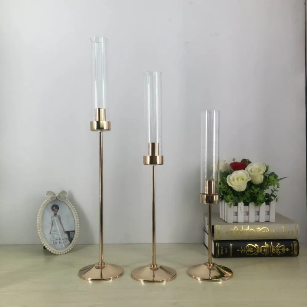 Metal Candle Holder Gold Candelabra Fashion Wedding Candle Stand Exquisite Candlestick Table Home Decor senyu0381