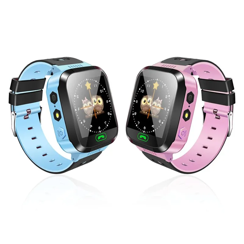 Y21 GPS Kids Smart Watch Anti-Lost Flashlight Baby Smart Horloge SOS Call Location Device Tracker Armband Veilig voor iOS Android-telefoon