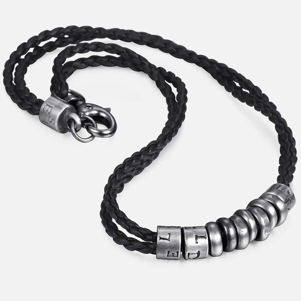 Black Leather Necklace Men | Leather Necklace Men Jewelry - Black Leather  Necklaces - Aliexpress