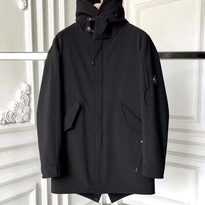 topstoney konng gonng in autumn and winter plush and thickened long windbreaker mens jacket is european and american styl plush thicken