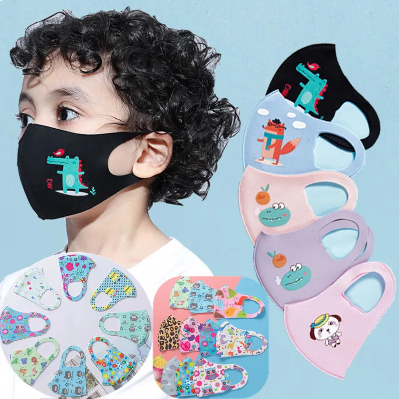 I lager tecknad 3d design ansiktsmask för barn täcker munmask respirator dammtäta anti-bakteriella tvättbara återanvändbara designmasker