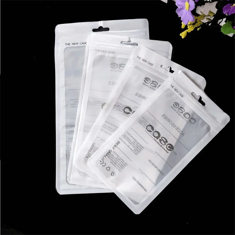Cell Phone Case Packages Bags Zipper Retail Zip Lock Pouch For 4.0'' to 6.7'' iPhone 11 Pro Samsung Mobile Hang Hole Pouches