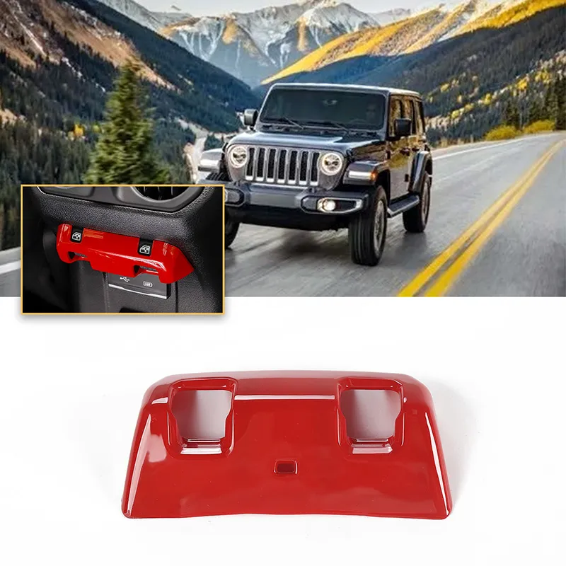 Achterruitschakelaar decoratie rood voor jeep Wrangler JL 2018 fabrieksuitlaat hoge quatlity auto interne accessoires